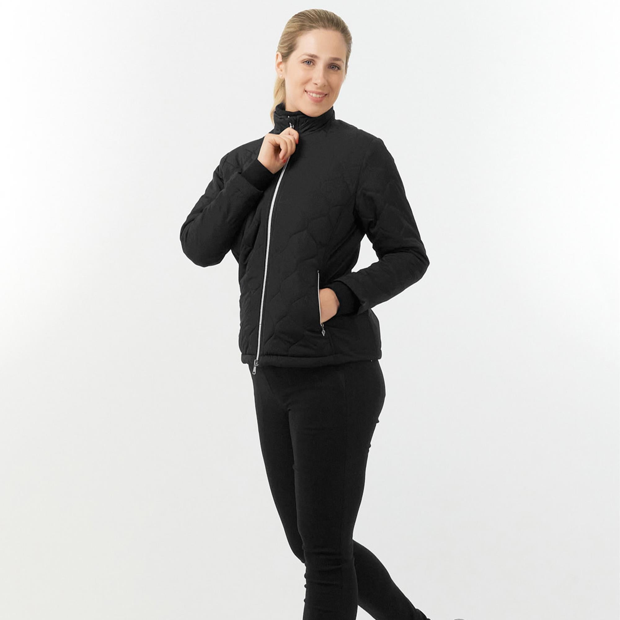 Pure Golf Bronwyn Quilted Ladies Golf Jacket Black